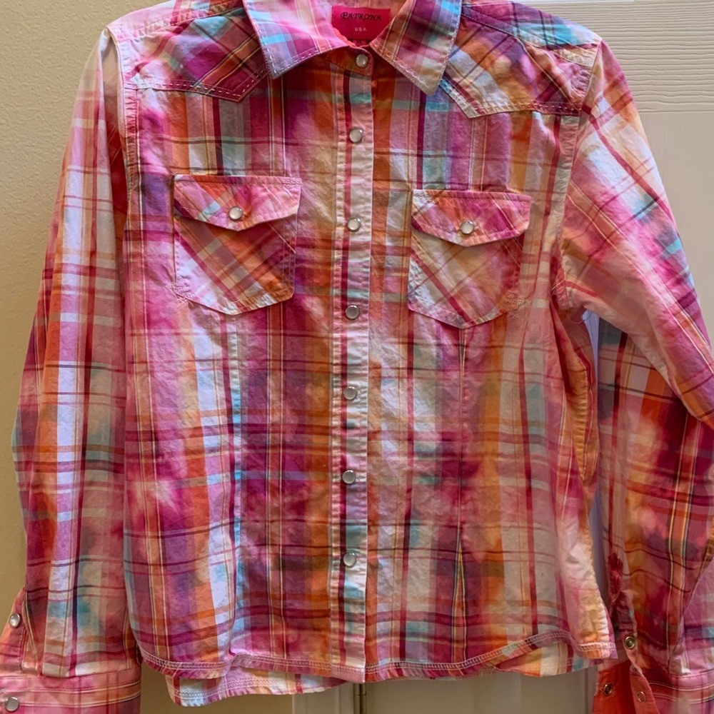 Bleach dyed long sleeve shirt size XL